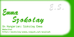 emma szokolay business card